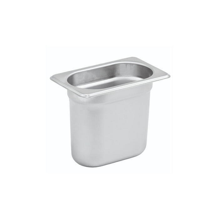 1/9 Size 6" Stainless Steel 25 Gauge Steam Table Pan