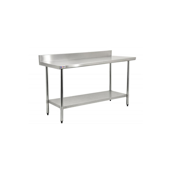 30″ X 96″ Stainless Steel Work Table with 4″ Backsplash