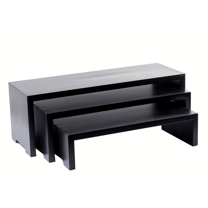 Cascade Risers™ Set Of 3 - Black, Bamboo, & Acacia