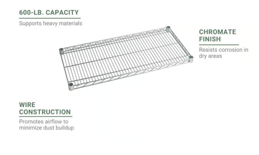 FF1860C- Shelf, Wire, 18" x 60", Chromate