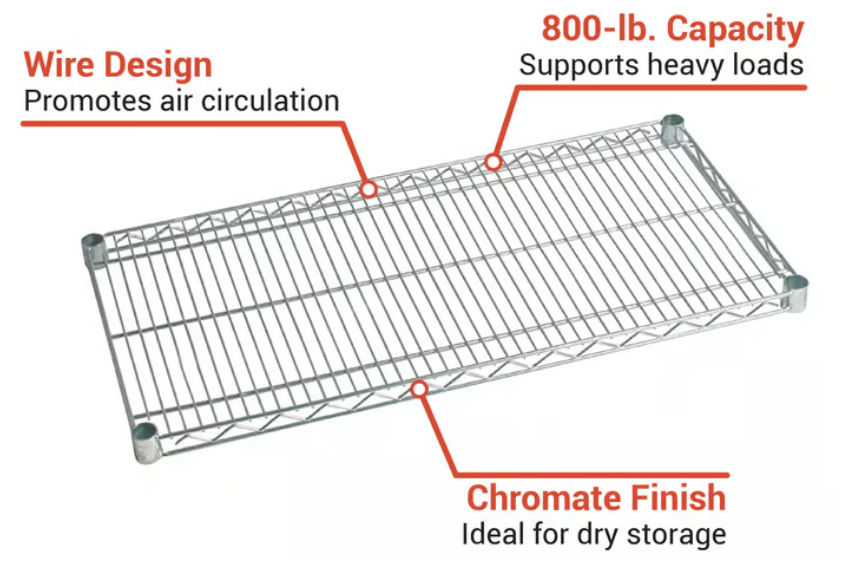 FF2142C- Shelf, Wire, 21" x 42", Chromate