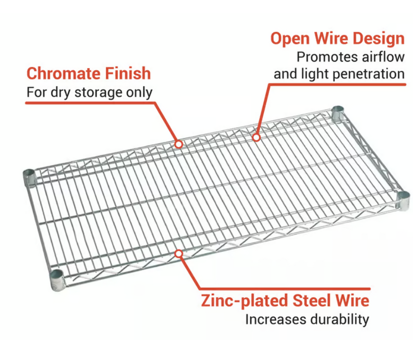 FF1848C- Shelf, Wire, 18" x 48", Chromate