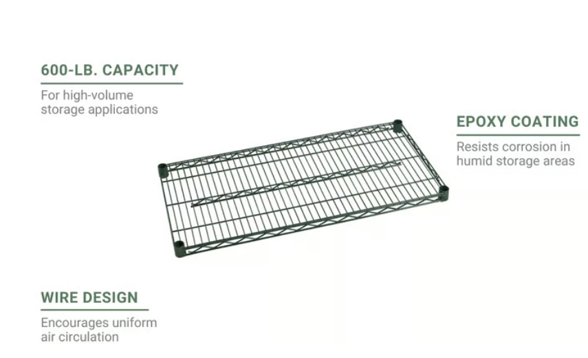 FF2454G- Shelf, Wire, 24" x 54", Epoxy, Green