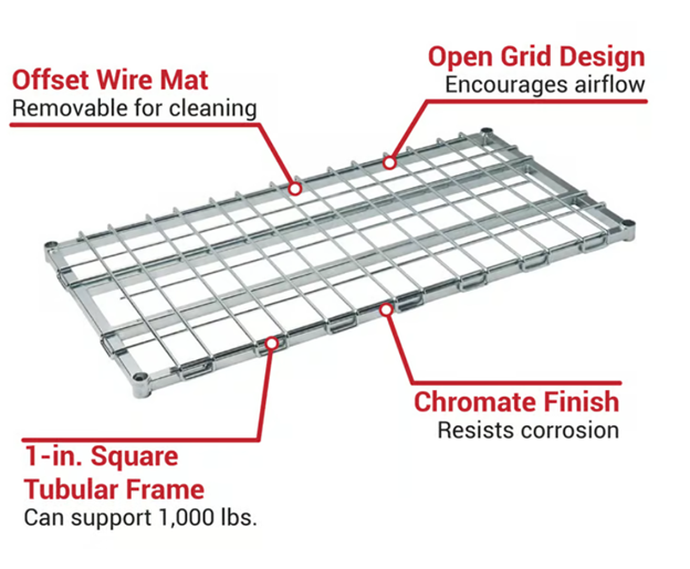 FFSM2460CH- 24"x 60" HD Shelf W/Mat Chrome Plated