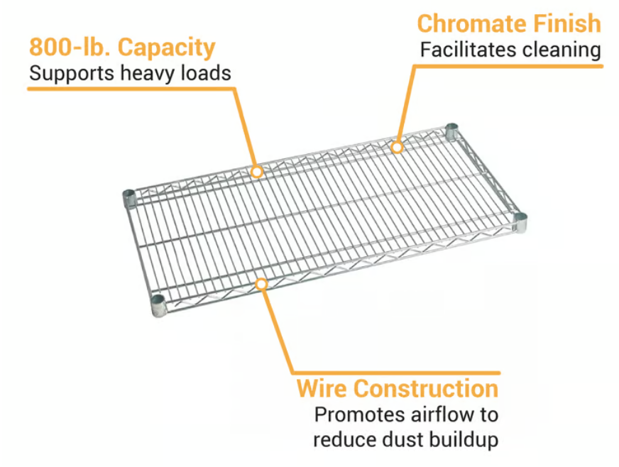 FF1248C- Shelf, Wire, 12" x 48", Chromate