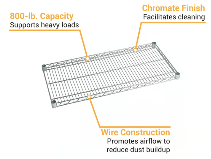 FF1236C- Shelf, Wire, 12" x 36", Chromate