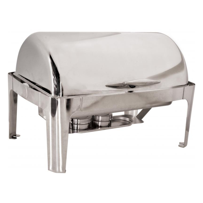 9 L / 9.5 qt Stainless Steel Round Chafing Dish with Roll Top Cover